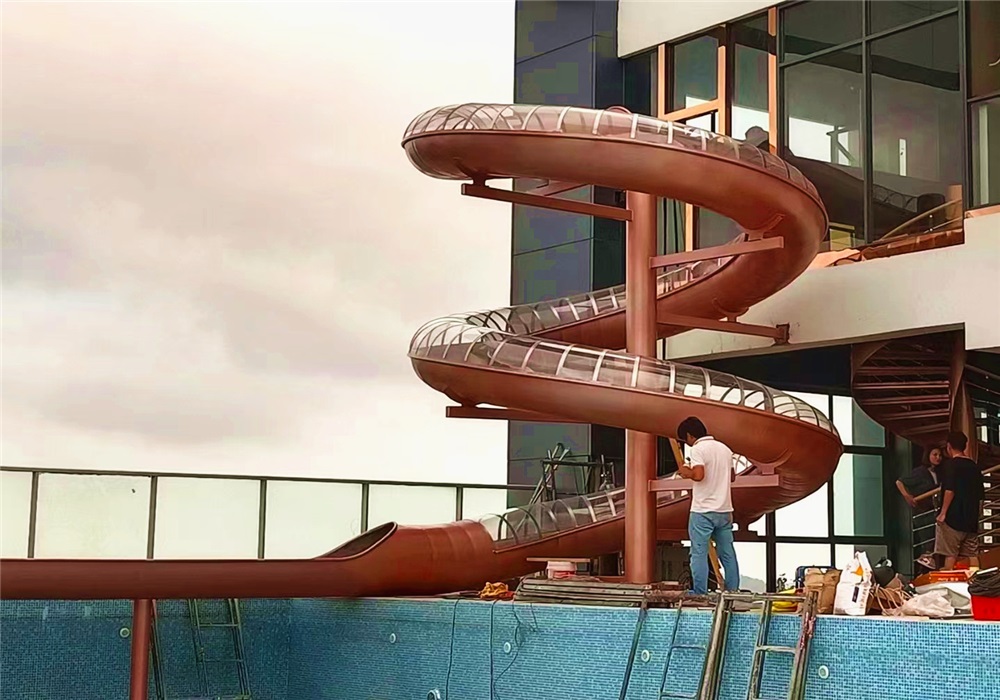 Stainless steel water slide